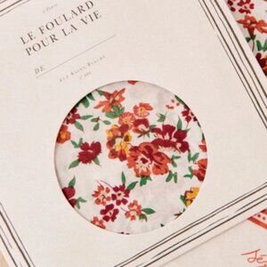 NWT Sezane Gaston Scarf (in original box) - vintage red and burgundy flowers